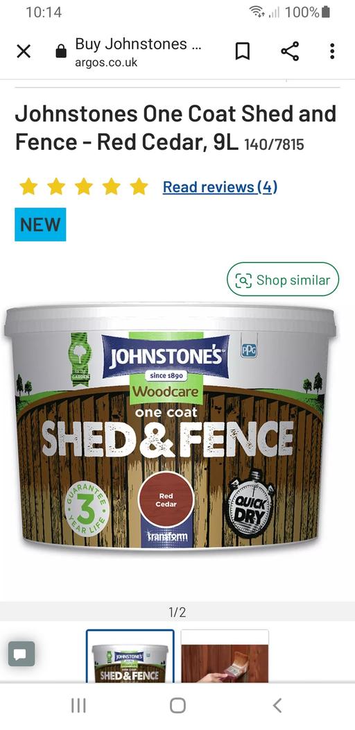 Buy & Sell Greater Manchester Rochdale - Photos for Johnstones shed and fence paint