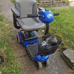 Mobility scooter folds down to fit in the boot of your car, has a swivel seat. Includes rain cover in 2nd pic. 
£100 Bargain.
NO OFFERS! 