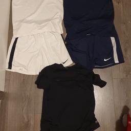 x4 nike shorts and tshirt sets
white,Blue, black and black and white
Good condition
age 12/13
size on picture label 
£35 for bundle 
can deliver if local
Happy to post