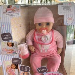 Unsere Baby Annabell sucht eine neue Puppen Mama. Sie wurde sehr selten bespielt.

Sie ist neuwertig und inkl komplettem Zubehör.

Tierfreier Nichtraucherhaushalt.

Für Fragen bitte melden.

Privatverkauf