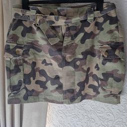 camouflage mini skirt size 16  no tags but never worn collection only wf2 kettlethorpe