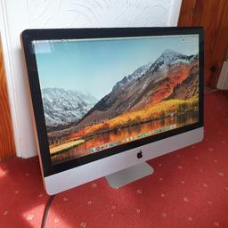 Apple iMac A1312 (Mid 2010)

27" Screen
2.8GHz i5
16GB Memory
1GB Radeon HD 5750 GFX
1TB Hard Drive
WiFi, Bluetooth, Webcam, Facetime, etc.

Office 2016 installed (Excel, Word, Outlook, etc) and also Chrome

Running macOS High Sierra.

Good condition, two small chips to edge of glass at top (not on visible part of screen). See photos.

No keyboard or mouse included, but you can use any USB keyboard/mouse.

May deliver if you are within 10 miles of WV12 postcode.