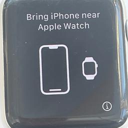 RELISTED DUE TO SCAMMER 
apple watch series 3.

This watch is used but in perfect working order.

The watch comes with scratching more on the edges but doesn’t distort the display.

Also the watch has been back to Apple and returned with software update

Thanks for looking

Comes with used black strap and also new unused white strap

Boxed with charger