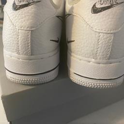 White Nike airforce 1s low top trainers as shown in the pictures . Barely been worn due to growing feet! Paid £100 . Still in box uk size 6 No snags , creases or marks still in box . Smoke free home and no time wasters  thanks