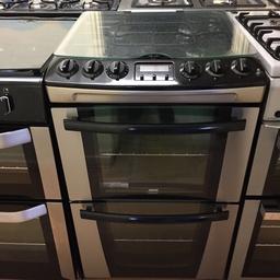 Zanussi Gas Cooker 
55cm 
Glass safety lid 
4 gas burners 
Grill gas 
Double gas oven 
Good clean condition 
Fully tested/working 
£199
Can be viewed 
137, Bradford Road 
Shipley 
Bd18 3tb
