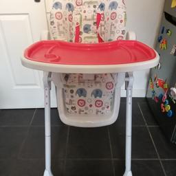 iSafe MAMA Highchair (Serengetti design). Suitable for babies 6m+. Reclines and different height settings to enable table height if required. Storage basket underneath for bibs, wipes etc. Removable tray.

Can be folded to a narrower upright position for storage.

Used for 1 child, from age 6-30m so great condition and has been cleaned up. Straps removed for cleaning and padded seat wiped down.

Collection only from a pet and smoke free home on the Sandhills Estate, Leighton Buzzard.