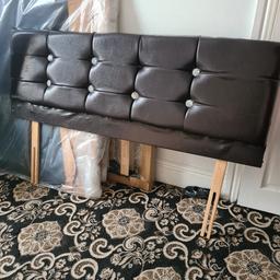 brown leather double headboard... used in good condition 1 diamond I missing
collection only from bd7