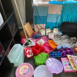 Carboot bundle / job lot . Most of these are new or used once . The curtains are drop 90 there’s 2 sets of the striped ones . 1 set of the turquoise and one set of the purple . Everythink electric works . From pet smoke free home . Will deliver local for fuel