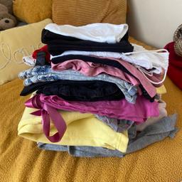 Free to collect size 8 ladies Several T-shirts , sun tops , pair shorts pair jeans , couple body suits jumper knitted suit & few pairs of pjs