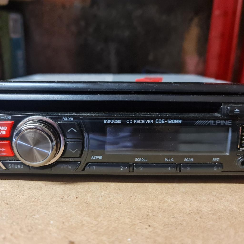 ALPINE CDE 120RR SINGLE DIN STEREO

INCLUDES SURROUND, CAGE AND ISO LEADS

USB, AUX AND CD

GOOGLE MODEL FOR FULL SPECS

TESTED AND FULLY WORKING

GRAB A BARGAIN

PRICED TO SELL

COLLECTION FROM KINGS HEATH B14  OR CAN DELIVER LOCALLY

CALL ME ON 07966629612

CHECK MY OTHER ITEMS FOR SALE, SUBS, AMPS, SPEAKERS, WIRING KITS