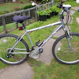this bike is in very good condition 
all working parts work as they should 
26" wheels, good tyres
21 speed gears, all working 
17" lightweight aluminium frame 
front and back light and stand are included in the price. 
B14 KINGS HEATH