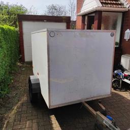 Aluminium skin and wood lined 6x4 box trailer bit of rust on the hinges and locks grease should sort that out all lights work ready to go tows well £450 ono needs to go will listen to serious offers