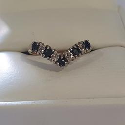 9ct Gold sapphire and diamond ring 💍 

size M

If you are not happy with the ring once you receive it if you send it back we will give you a complete refund of the purchase price

Posted 1st class sign for

 If you have any doubts of my honesty please look at my feedback

 Please feel free to ask any questions