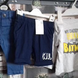 THIS IS FOR A BUNDLE OF BRAND NEW ITEMS

1 X NAVY JEANS FROM MARKS AND SPENCER
1 X NAVY  SHORTS
1 X GREY BATMAN T-SHIRT

PLEASE SEE PHOTO