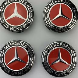 Mercedes Benz Centre Caps 75mm red