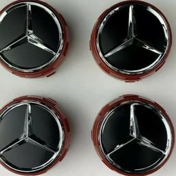 4x Wheel Centre Hub Caps 75mm Red AMG Alloy Cover Badge For Mercedes Benz UK