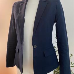 MANGO Damen Anzug Blazer Jackett Größe 34 XS dunkelblau blau wie NEU