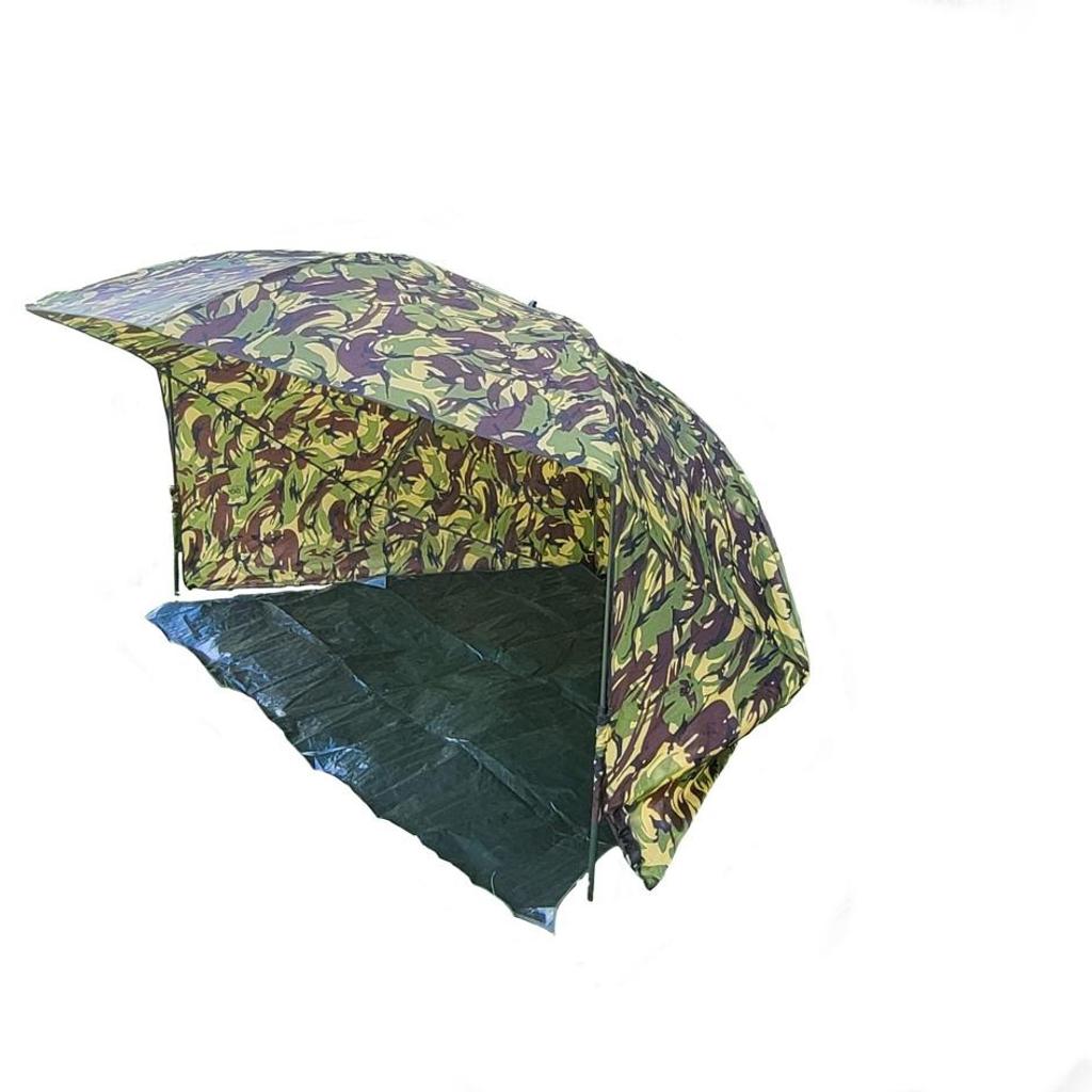 Camouflage 60" Shelter Brolly Umbrella With Groundsheet

This 60-inch shelter with storm sides is ideal for both day and overnight anglers. It is wide enough to accommodate most bed chairs and comes with 2 storm poles, plus a lightweight groundsheet to store your tackle on and to help protect from ground dampness. Made from 210D fabric, this will protect you and your tackle from the elements and it also comes with a carry case included.

Size: 60 inch

Colour: camo

Brand: NGT