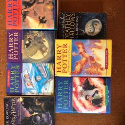 Harry Potter and the philosopher’s stone book
Harry Potter and the chamber of secrets book
Harry Potter and the prisoner of Azkaban book
Harry Potter and the goblet of Fire book
Harry Potter and the half blood prince first edition hardback book
Harry Potter and the order of the Phoenix first edition hardback book
Harry Potter deathly Hallows book
Condition very good
£17.00