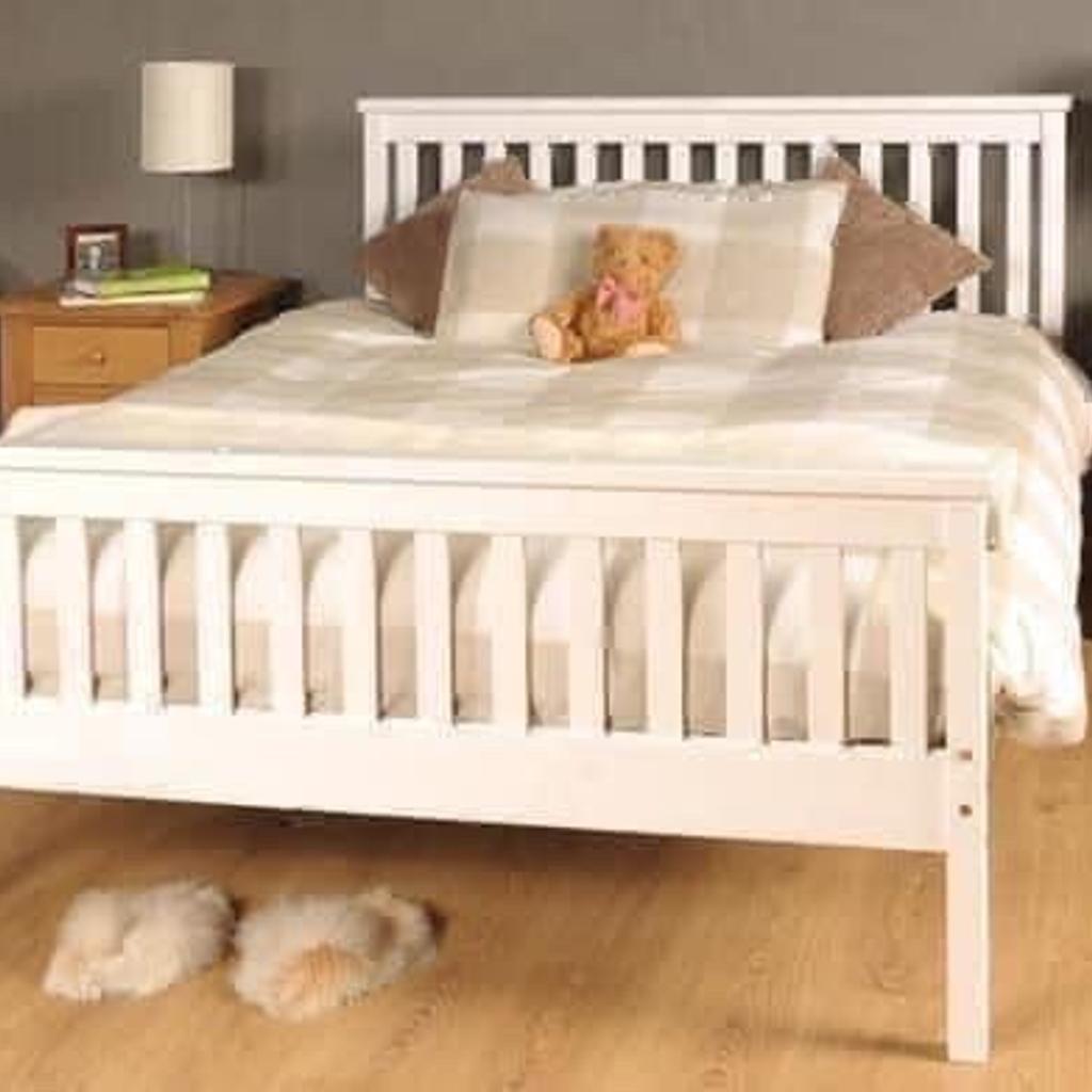 DOUBLE WHITE WOODEN BED FRAME in S65 1sl Rotherham für £ 170,00 zum