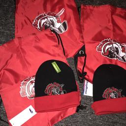 Brand New Solihull Ice Hockey Merchandise. X3 new drawstring bags and two new hats. Selling altogether for £3. B36 area.
