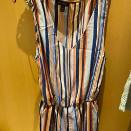 Ladies Stripy Playsuit, size 12, tie top sleeves, good condition, can post, pet & smoke free