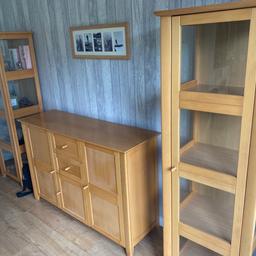 Beech wood Sideboard and Display cabinets.
Sizes on request. Very good condition.
Items will not disassemble so pick up only Van or similar.
