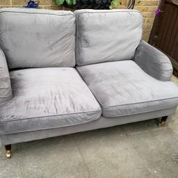 If you look at photos you will see all the measurements for both sofas 2+3 relisted due to buyer not paying also will not respond offers via email 
I ONLY SELL ON Here and other sites 
I do not deal with couriers or bank transfers for them 

2 lovely grey sofas for sale I purchased them both just over a year ago costing over £1200 I purchased a leather corner one now so selling these great bargain 
Reduce price £325 no offers 