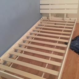Single bed frame with slats in good condition just needs mattress white frame and headboard collection only if local can deliver