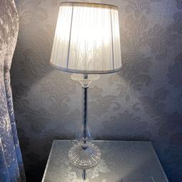 X2 glass table lamps with white shades