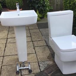 White toilet and sink with tap great condition, £ 75