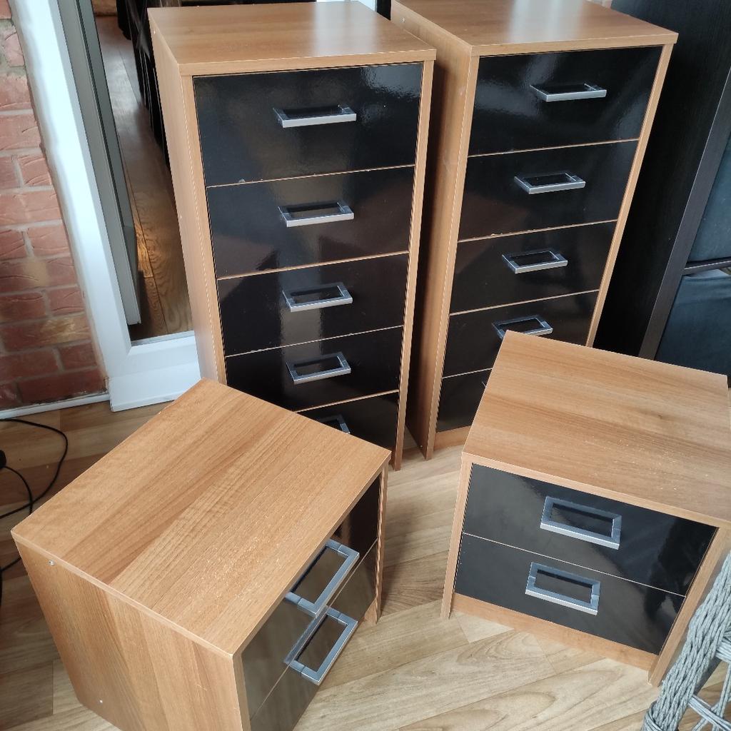 Two chest of drawers and two bedside tables. in ST17 Stafford for £50.