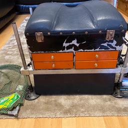Fishing bundle, A used fishing box with some accessories in as seen in photo ,, And 2 rods never used as seen in photo , collection only,, cash on collection , 👍