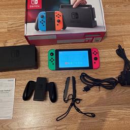 In very good condition, all working fine.
Comes with all genuine accessories including:
- 2 Nintendo Joycons all working no drifting, Pink and Green
- Nintendo Docking Station for TV and charging
- Genuine charger
- Nintendo genuine HDMI Cable
- Joycons grip to make remote control
- 2x official joycon straps for individual joycon usage
Original box

Collection SE8 Deptford or postage for extra