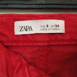 Barely worn
Age 8
Zara raw edge red wide leg jeans
From smoke free home

Collection from near Whitefield metro station Manchester M45 or buyer to pay postage