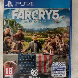 Amazing condition Far Cry 5 PS4 game.
Still in great working order and no longer needed anymore.
Collection in Battersea.