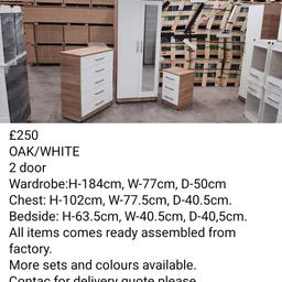 Fully assembled sets 
available in multiple colour choices 

delivery available 
07708918084