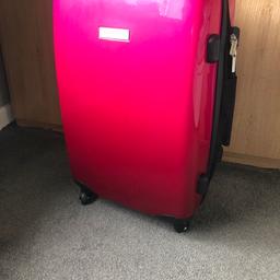 pink ombré 4 wheel suitcase - used once - mainly just used for clothing storage. originally £45