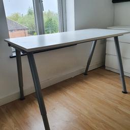 Large desk. White. Extending legs. Includes small chair. Need gone asap.