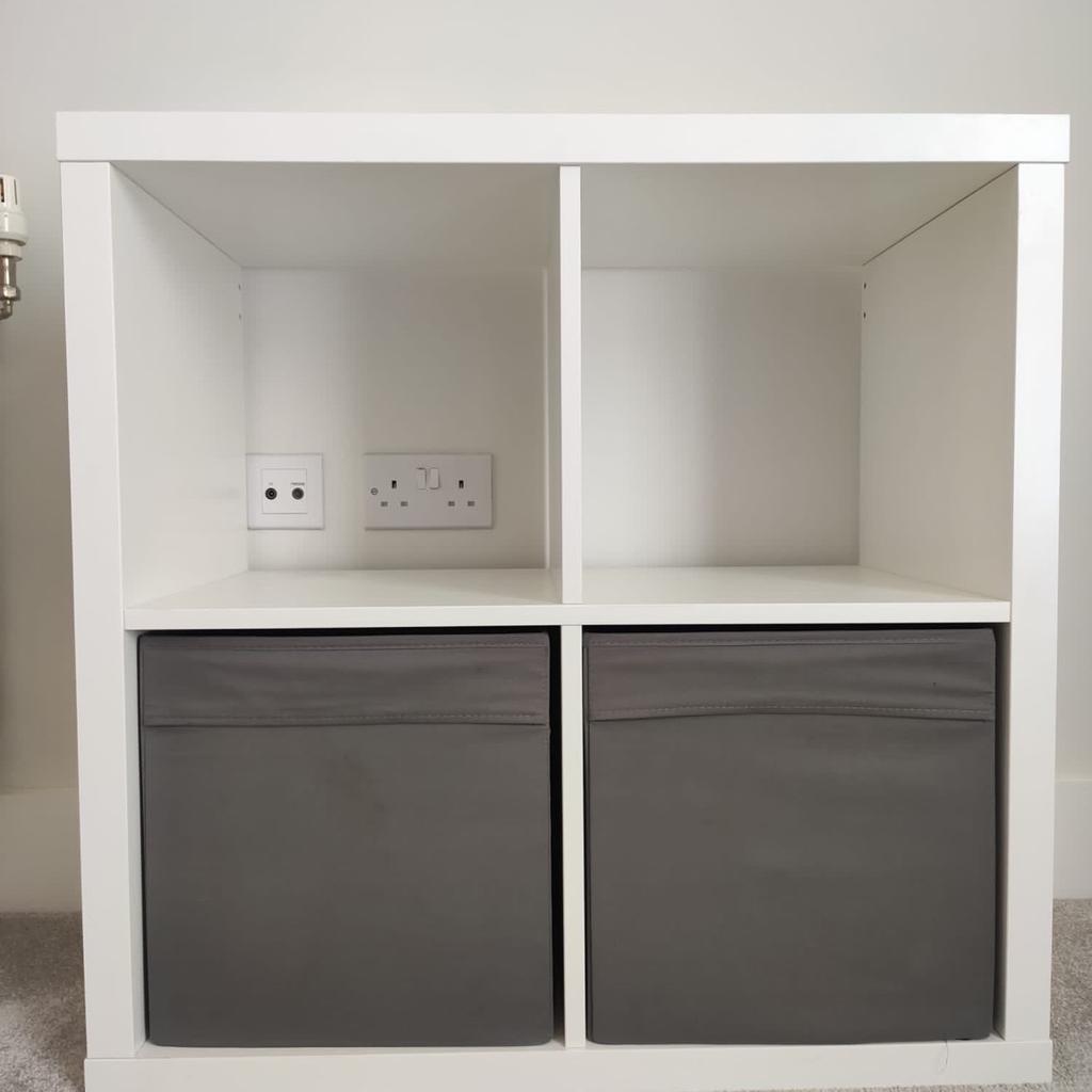 IKEA Kallax shelving unit 2x2 with 2 boxes in SE3 Greenwich for £20.