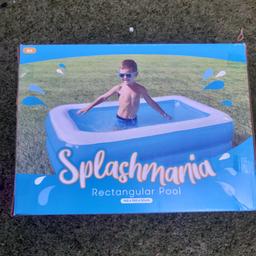 splashamania swimming pool size is 160cm x 100cm x 50cm these are £16 new £10 each no offers