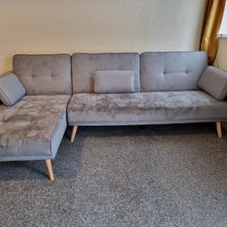 has water marks on the seating area but if willing to get it cleaned. Will look good as new . turns into a sofa bed that fits 3 adults completely flat . has lots of storage underneath due to the Scandinavian style legs

need gone today Offers welcome
b29 collection