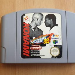 Full Title: International Superstar Soccer 98'.  Retro Nintendo 64 (N64) game. This is a cartridge only sale and the cartridge is in good condition.  The item has been stored in an airtight container for years. This item can be delivered via Evri. Delivery cost is £2.99. Asking price only. Happy to sell multiple games for one delivery cost of £2.99.