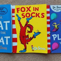Cat in the hat, Fox in socks, Oh the places you'll go . Books in excellent condition
Each 2.00 GBP
bundle is 6.00 GBP.
you can collect the books as well