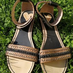 schwarz braun Sandalette, 1 x getragen, wie neu