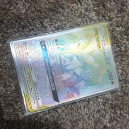 this pokemon card is a gx and does 150 damage and comes with a normal cover and has 280 hp and when it is knocked out you will get 3 prize cards