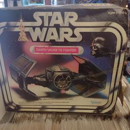 Darth Vader tie fighter -  Box has no inserts and battery compartment is corroded it's not rusted out so maybe be able to be cleaned? Asked for a valuation on Echo valuation page and was told between £80 and £100. Going to go with the lower one so £80 posted uk

On other pages