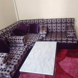 beautiful Arabic Majlis, comes with 5 individual seats, I've only posted 3 seats as my room is too small for the remainder 2 that are brand new and stored away. 

purple and silver design. comes with 4 cussions.  I've not had very long but need to sell them off as my room is very small. 

pet free, smoke free home.