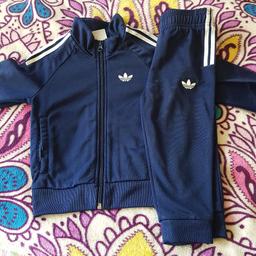 Adidas original infant tracksuit worn a 4 times still in new condition navy age 18/24 months
