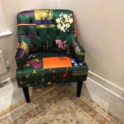 Fabric Emerald Green Floral Patchwork Armchair Statement Chair
Sharron 74Cm Wide Tufted
RRP £243